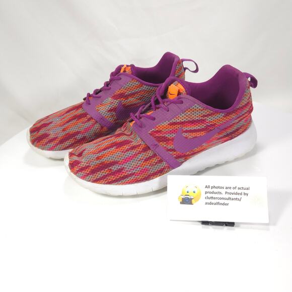 Nike Roshe Run Flight Lace Up Athletic Shoe Youth Girls Size 5 705486-100 Pink - Picture 1 of 9